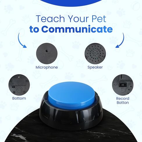 Dog Buttons for Communication, 4pcs Dog Talking Button Set, 30s Recordable Button, Fluent Pet, Pet Talking Buttons for Dog with Stickers, Dog Training Buttons in Kuwait