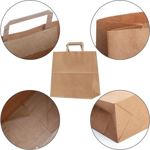 Okllen 60 Pack Brown Kraft Paper Gift Bags Bulk for Party Favor Gift Bags, Wedding, Reception, Birthday, Event, Reunion, 3 Sizes Merchandise Bags Retail Bags with Handle for Customers or Guests, DIY in Saudi Arabia