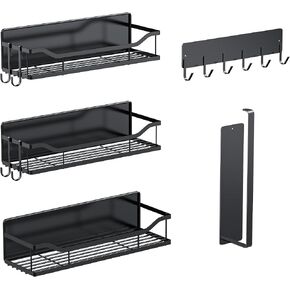 6-Pack Heavy Duty Magnetic Shelves for Washing Machine - Versatile Storage for Washer & Fridge, Magnetic Spice Racks with Powerful Hold, Unique Hollow Design Metal Organizers （Black） in Saudi Arabia