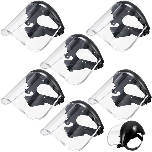 3 Pack Safety Face Mask Shield for Grinding Clear Full Face Impact Resistant Safety PET Full Impact Resistant Mask Shield for Work Construction Cutting(Clear PET,Red,3 Pack) in Kuwait