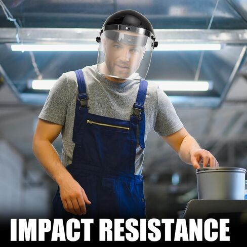 3 Pack Safety Face Mask Shield for Grinding Clear Full Face Impact Resistant Safety PET Full Impact Resistant Mask Shield for Work Construction Cutting(Clear PET,Red,3 Pack) in Kuwait