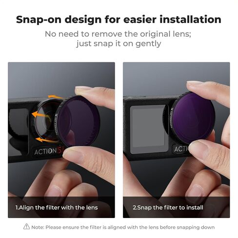 K&F Concept Push In Fit Variable ND2-32 Filter Compatible with DJI Osmo Action 5 Pro, Neutral Density Light Reduction Filter for Osmo Action 4/3, Multicoated HD Optical Glass Action Camera Accessories in Kuwait