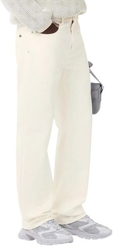 Lacoste Men's 5 Pocket Cut Straight Cut Indigo ، Bleach المغسول ، 34/34 in Kuwait