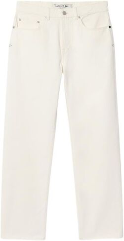 Lacoste Men's 5 Pocket Cut Straight Cut Indigo ، Bleach المغسول ، 34/34 in Kuwait
