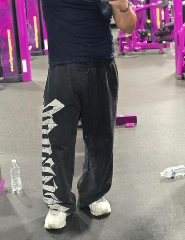 Men's Graphic Baggy Sweatpants Men Gym Pants Stretchy Casual Athletic Joggers with Pockets for Workout Training in Saudi Arabia