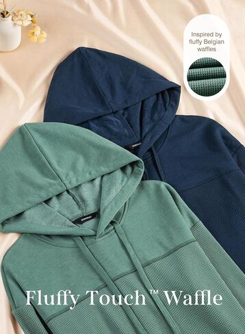 Dokotoo Womens Hoodies Casual Waffle Knit Long Sleeve Drawstring Pullover Sweatshirts Lightweight Hooded Tops in Saudi Arabia
