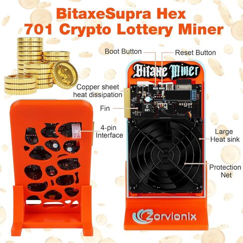 جهاز تعدين Bitaxe Supra Hex 701 من Bitcoins Solo BTC جهاز تعدين التشفير BM1368 6 شرائح 3.5T-4.2TH/S 2.4 جيجا هرتز WiFi Asic جهاز تعدين للاستخدام المنزلي 110 وات in Kuwait