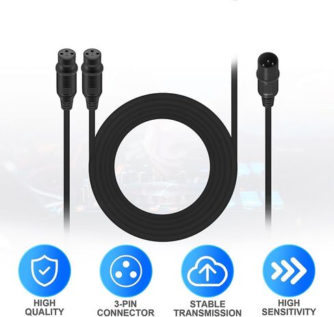 Ridgeyard 10ft مرنة DMX Cable 3 دبوس الذكور إلى أنثى سلك DMX لمعدات المسرح مع إشارة DMX (12 ٪) in Kuwait