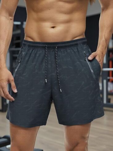 Men's Stretch Athletic Shorts Quick Dry with Pockets Breathable Gym in Saudi Arabia
