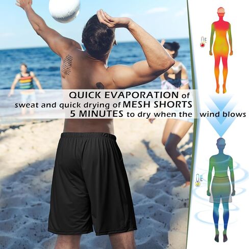 Mens Shorts Athletic Quick Dry Running Workout Gym Shorts 2 Pack for Men Mesh Swim Trunks Pajama Board in Saudi Arabia