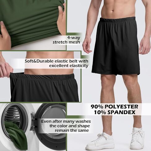 Mens Shorts Athletic Quick Dry Running Workout Gym Shorts 2 Pack for Men Mesh Swim Trunks Pajama Board in Saudi Arabia