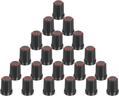Meccanixity 20pcs 6mm / 0.24 "فتحة Guitar Hoob amplifier amplifier على المقابض الملائمة ، والتحكم في الجهد البرتقالي للتحكم في نغمة الصوت ، وأجزاء باس الجيتار ، والكروم in Kuwait