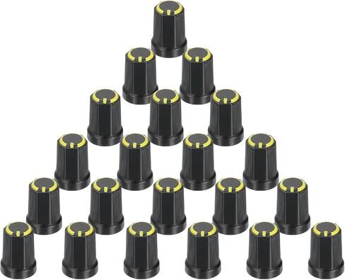 Meccanixity 20pcs 6mm / 0.24 "فتحة Guitar Hoob amplifier amplifier على المقابض الملائمة ، والتحكم في الجهد البرتقالي للتحكم في نغمة الصوت ، وأجزاء باس الجيتار ، والكروم in Kuwait