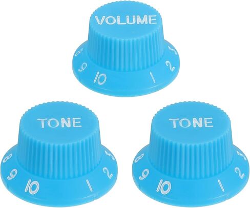 MECCANIXITY 3pcs Metric Top Hat Bell Knobs, 1 Volume 2 Tone Control Guitar Knobs Set for Electric Guitar Bass Split Shaft Pots, Bright Silver in Saudi Arabia