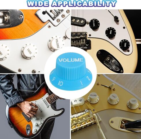 MECCANIXITY 3pcs Metric Top Hat Bell Knobs, 1 Volume 2 Tone Control Guitar Knobs Set for Electric Guitar Bass Split Shaft Pots, Bright Silver in Saudi Arabia