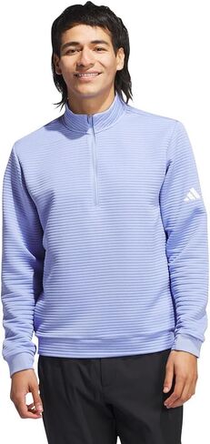بلوفر رجالي من adidas Golf Ultimate365 DWR بسحاب ربع مزخرف، أزرق سبارك، أبيض، X-Large in Saudi Arabia
