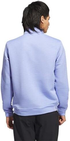 بلوفر رجالي من adidas Golf Ultimate365 DWR بسحاب ربع مزخرف، أزرق سبارك، أبيض، X-Large in Saudi Arabia