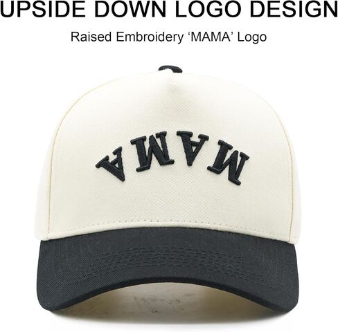 Mama Trucker Hats for Women Embroidered Mom Baseball Cap Adjustable Vintage Two Tone Cap for Casual Wear Red in Saudi Arabia