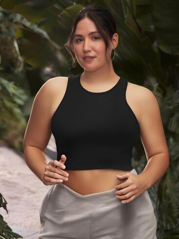 Women's Plus Size Seamless High Stretch Yoga Tank Top Racerback Sports Bra Activewear in Saudi Arabia