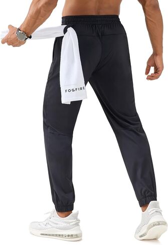 Mens Joggers with Zipper Pockets Lightweight Athletic Workout Sweatpants Quick Dry Tapered Track Pants for Running in Kuwait
