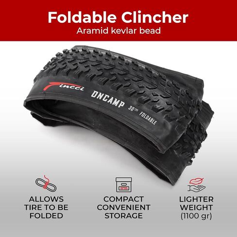 FINCCI 27.5 × 2.10 إطارات للدراجات الجبلية القابلة للطي مع جدار جانبي عاكس-54-584-حزمة 2-للطريق ، MTB ، الطين ، الدراجات الأوساخ والطرق الوعرة على الطرق الوعرة in Saudi Arabia