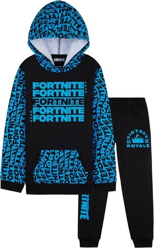 مجموعة بدلة رياضية Fortnite للأولاد والمراهقين، قطعتين من قلنسوة وسراويل الركض، سويت شيرت بجيب كنغر، هدايا اللاعبين للأولاد in Saudi Arabia