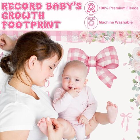 Chumia Baby Baby Monthly Milestone Banket for Bird Girl 59 "x39" Floral Butterfly Photo Proper Age Blanket with 2 Floral Frame (Purple) in Kuwait