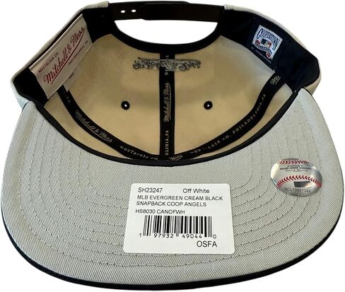 Mitchell & Ness Los Angeles Angels MLB Evergreen Coop Snapback Hat Cap, Cream/Black in Saudi Arabia