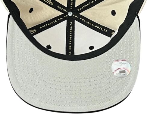 Mitchell & Ness Los Angeles Angels MLB Evergreen Coop Snapback Hat Cap, Cream/Black in Saudi Arabia