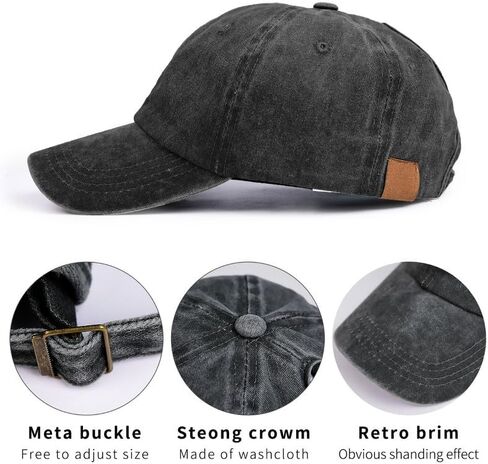 Unisex Retro Adjustable Washable Baseball Cap in Saudi Arabia