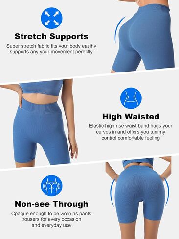 Women High-Waisted Yoga Shorts Athletic Fitness Bike Shorts in Saudi Arabia