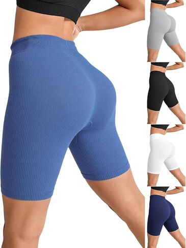 Women High-Waisted Yoga Shorts Athletic Fitness Bike Shorts in Saudi Arabia