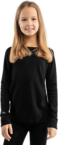 Merino Wool Base Layer Kids - Midwight Long Sleeve Merino Wool Top Kids - ملابس داخلية للجنسين للأطفال الداخلية in Saudi Arabia