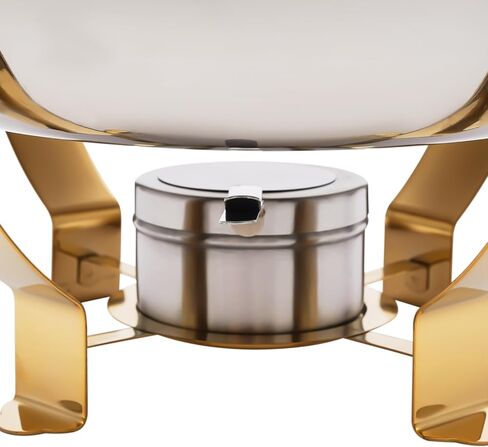 8.5 QT مجموعة بوفيه طبق QT ، وأطباق الغضب من الفولاذ المقاوم للصدأ من 4 عبوات لبوفيه ، ومواقف غذائية الماس الفاخرة الذهب مع غطاء وربط للحفلات ، وآمنة ، وآمنة ، تجميع سريع in Kuwait