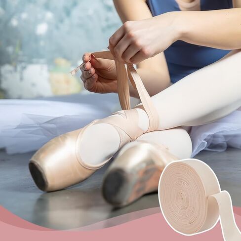 OLYCRAFT 21.9 Yards/20m Ballet Elastic Pointe Shoe 7/8 Inch Satin Stretch Ribbon Roll Minimalist Ballet Elastic Strap Pointe Shoe Ribbon Rolls for Women Shoes Accessories in Saudi Arabia