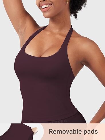 Yeoreo Softhue Impact Women's Halter Tank Top Longline Longline Scoop Neck Bruck Bra Sports Provort in Saudi Arabia