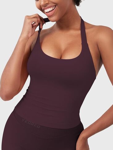 Yeoreo Softhue Impact Women's Halter Tank Top Longline Longline Scoop Neck Bruck Bra Sports Provort in Saudi Arabia