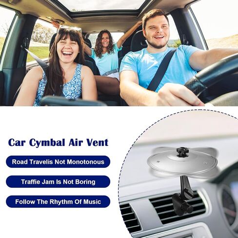 Car Cymbal, Car Symbol Drum Air Vent, Mini Metal Drum Crash Cymbal for Cars Dashboard, Fun Dashboard Accessory for Drummers & Music Lovers (Silver) in Saudi Arabia