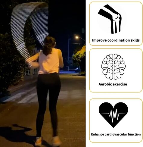 حبل التدفق ، الرجال تدريبات النساء التدريب الداخلي في الهواء الطلق تمرينات القلب للمبتدئين ، المحمولة ودائم ، شريط عاكس الأسود in Kuwait