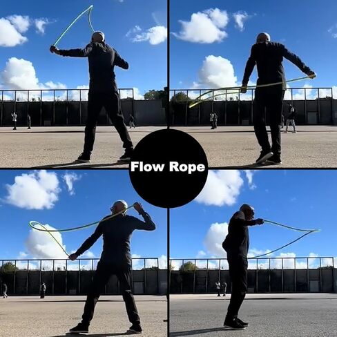 حبل التدفق ، الرجال تدريبات النساء التدريب الداخلي في الهواء الطلق تمرينات القلب للمبتدئين ، المحمولة ودائم ، شريط عاكس الأسود in Kuwait