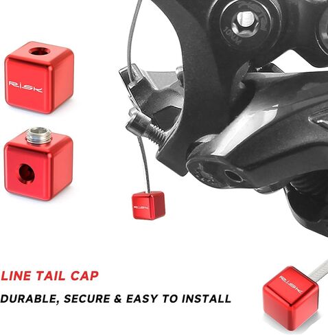 Bike Cable End Caps – Alloy Cable Crimps for Brake & Shifter Cables – 2 Square Tail Caps, 2 Screws & Hex Spanner Included – Durable, Secure & Easy to Install for Road & Mountain Bicycles,Black in Kuwait