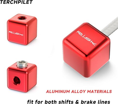 Bike Cable End Caps – Alloy Cable Crimps for Brake & Shifter Cables – 2 Square Tail Caps, 2 Screws & Hex Spanner Included – Durable, Secure & Easy to Install for Road & Mountain Bicycles,Black in Kuwait