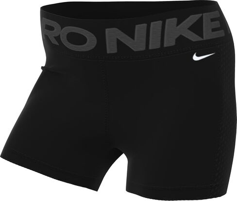 Nike Pro Women's Mid-Rise 3" Mesh-Paneled Shorts (Black/White, FN3336-010) Size Small in Saudi Arabia