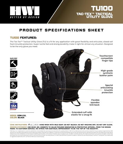 HWI Gear TU Tac-Tex Touchscreen Utility Work Glove in Saudi Arabia