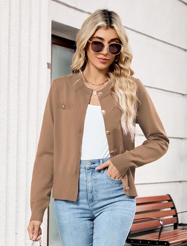 ZAFUL Knit Cardigan Sweaters for Women Trendy Lightweight Fall Open Front Long Sleeve Button Up Cardigan Outerwear 2025 in Saudi Arabia