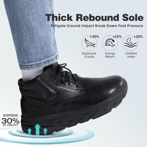 Men's Orthopedic Diabetic Winter Mid Boots: Wide Toe Box Dress Comfortable Arch Support Plantar Fasciitis Leather Oxfords Shoes, Casual Warm Modern Mid Ankle Boots for Foot and Neuropathy Pain Relief in Saudi Arabia