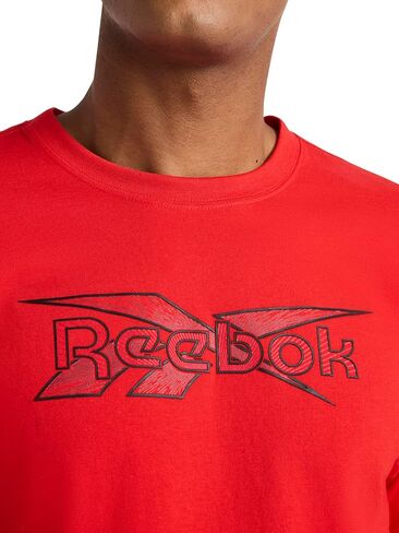 تي شيرت رجالي من Reebok بفتحة رقبة دائرية، مقاس قياسي، نسيج جيرسي قطني وبوليستر خفيف الوزن in Kuwait
