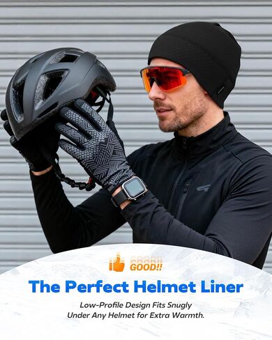 Winter Sports Beanie for Men Women - Uni-Directional Sweat Transport Thermal Skull Cap for Running Cycling Commuting in Saudi Arabia