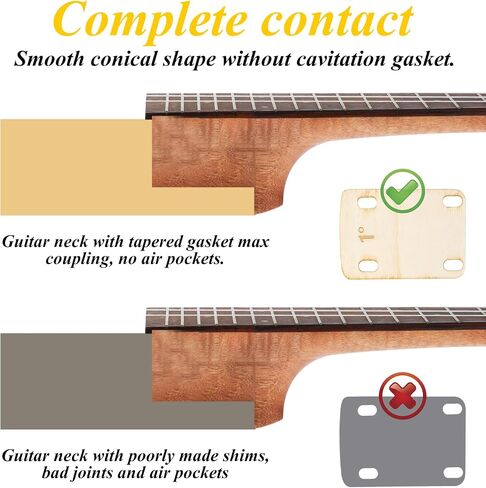 Guitar Neck Shims, 3PCS 0.25, 0.5 and 1 Degree Guitar Neck Plate Tool Solid Wood Guitar Neck Shim Protection for Guitar Bass Bolt-on Neck Repairment, 3 x 2inch Wood in Saudi Arabia