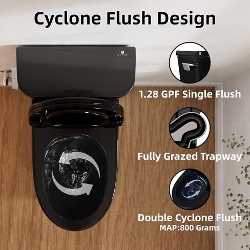 Modern Skirted 21" High Toilet with Cyclone Flush, Los Flexi Tall Toilets For Seniors 21 inch, Comfort Elongated Bowl, Chrome Lever, Soft-Close Seat, 1.28GPF Two-Piece Extra Tall Toilet, 12" Rough-In in Kuwait